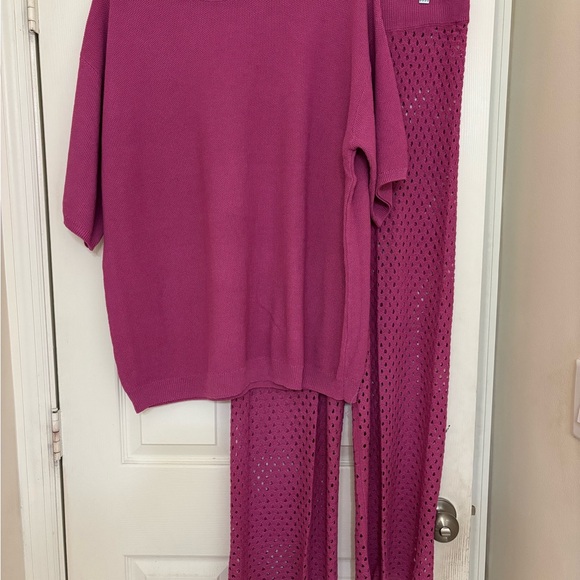 Free People Beach Vibrant Pink Knit Set - Picture 3 of 5